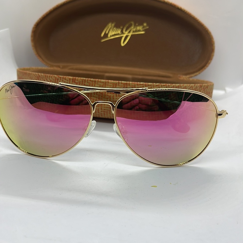 Maui Jim Polarized Aviator double bridge Gold frame
